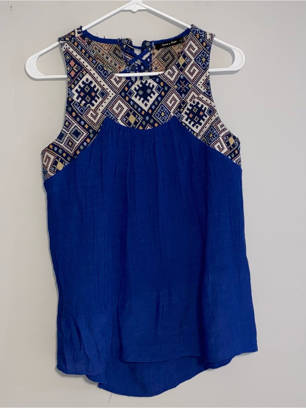 Women’s Gauzy Tank Top Tapestry Detail Boho Artisan Festival Southwestern